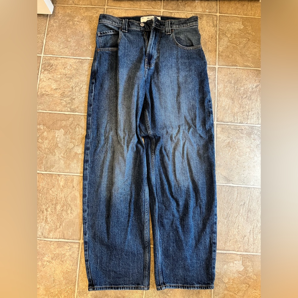Hollister Dark Blue Straight-Leg Jeans